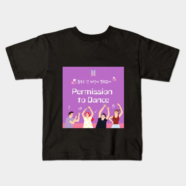 Permission To Dance in Korean? Kids T-Shirt by KPUPGOODS